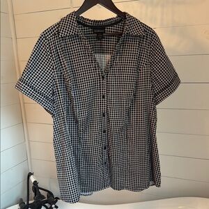Lane Bryant Black and White Checkered Blouse